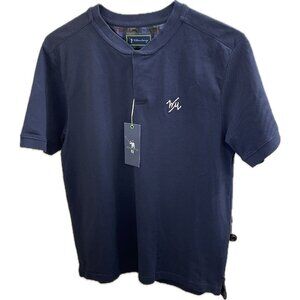 NWT William Murray TEMPO BAND  POLO Navy Golf  Snap Button Shirt M